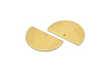 Semi Circle Charm, 12 Raw Brass Half Moon Blanks With 1 Hole, Earrings, Pendants (21x13x0.80mm) D0786