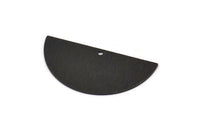 Black Half Moon, 6 Oxidized Black Brass Textured Semi Circle Blanks With 1 Hole, Charms, Earrings (36x18x0.60mm) D0746 H1019