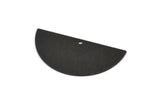 Black Half Moon, 6 Oxidized Black Brass Textured Semi Circle Blanks With 1 Hole, Charms, Earrings (36x18x0.60mm) D0746 H1019