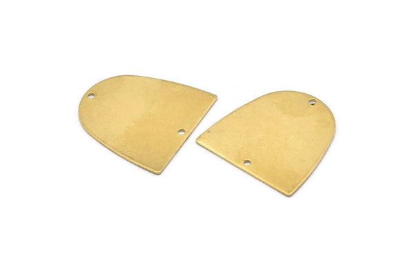 D Şeklinde Tılsım, 2 Delikli 24 Ham Pirinç D Şeklinde Bağlantı Parçası, Küpeler, Bulgular (20x20x0,50 mm) D0806