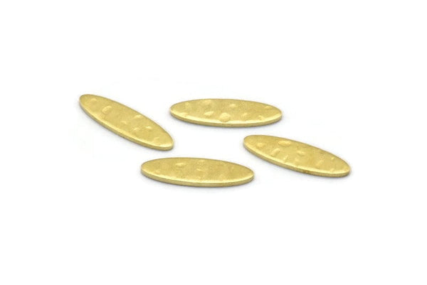 Brass Marquise Blank, 50 Hammered Raw Brass Oval Blanks, Stamping Blanks (14x4x0.80mm) M02812