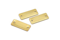Gold Rectangle Bar, 6 Gold Plated Brass Rectangle Stamping Blanks with 2 Holes, Necklace Pendants (20x8x0.80mm) A0813 Q0845