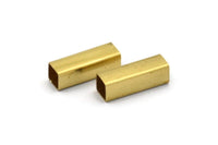 Brass Square Tube, 50 Raw Brass Tube Beads (12x4mm) Brs 1401 A0685