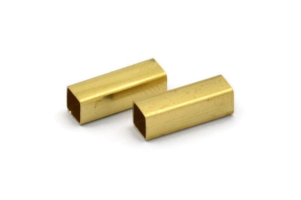 Brass Square Tube, 50 Raw Brass Tube Beads (12x4mm) Brs 1401 A0685