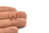 Rose Gold Triangle Earring, 12 Rose Gold Plated Brass Triangle Stud Earrings (4mm) D1454
