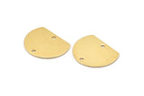 Semi Circle Pendant, 24 Raw Brass Semi Circle Blanks With 2 Holes (18.5x14.5x0.80mm) BS 2180