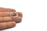 Moon Phases Charm, 2 Antique Silver Plated Brass Crescent Moon Phases Charms With 1 Loop, Pendants, Findings (25x22x2.2mm) N1633 H1050