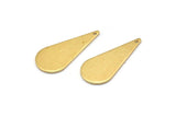 Brass Drop Charm, 12 Raw Brass Drop Charms With 1 Hole, Earrings, Findings (27x12x1mm) D0820