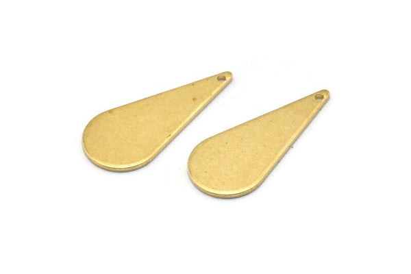 Brass Drop Charm, 12 Raw Brass Drop Charms With 1 Hole, Earrings, Findings (27x12x1mm) D0820