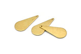 Brass Drop Charm, 12 Raw Brass Drop Charms With 1 Hole, Earrings, Findings (27x12x1mm) D0820