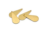 Brass Drop Charm, 12 Raw Brass Drop Charms With 1 Hole, Earrings, Findings (27x12x1mm) D0820