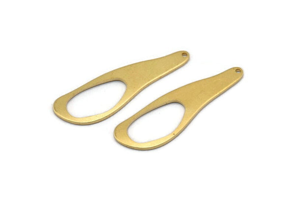 Brass Irregular Charm, 8 Raw Brass Irregular Shape Charm Earrings With 1 Hole, Findings (43x14x1mm) D840