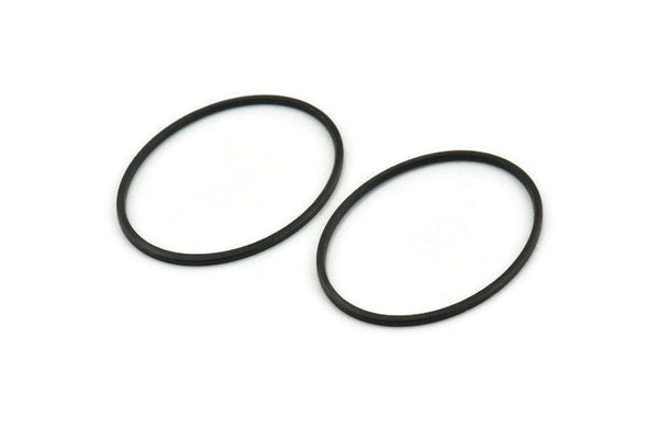 Black Oval Connector, 12 Oxidized Black Brass Oval Connectors, Charms, Findings (30x23x1mm) A1708 H1226