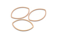 Rose Gold Marquise Ring, 8 Rose Gold Plated Brass Marquise Ring, Connectors, Charms (22x31x1mm) D1300 Q0938