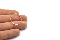 Rose Gold Marquise Ring, 8 Rose Gold Plated Brass Marquise Ring, Connectors, Charms (22x31x1mm) D1300 Q0938