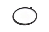 Siyah Yuvarlak Küpe, 1 Halka ve 3 Delikli 3 Oksitlenmiş Siyah Pirinç Yuvarlak Küpe Tılsımı, Kolye Uçları, Bulgular (50 mm) E545 H1238