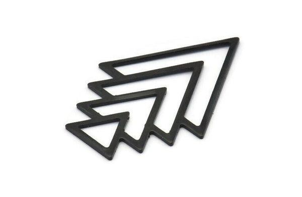 Siyah Üçgen Boş, 4 Oksitlenmiş Siyah Pirinç Ağaç Boşluğu (47x33x1mm) M01236 H1259