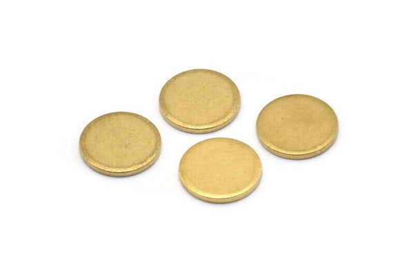 Brass Round Tag, 24 Raw Brass Round Stamping Blanks Without Hole, Findings (10x1mm) D861