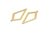 Brass Diamond Charm, 24 Raw Brass Rhombus Charms With 1 Loop, Earrings, Findings (28x14x0,80mm) D855