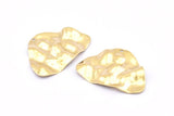 Brass Irregular Charm, 12 Raw Brass Irregular Shaped Charms With 1 Hole, Earrings, Pendants, Findings (30x22x0.60mm) D0829