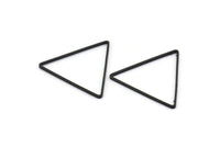 Black Triangle Charm, 50 Oxidized Brass Black Triangle Charms (24x0.6x0.9mm) D0065 S446