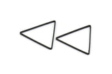 Black Triangle Charm, 50 Oxidized Brass Black Triangle Charms (24x0.6x0.9mm) D0065 S446