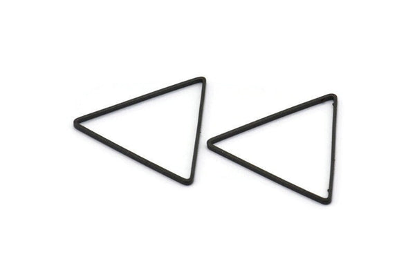 Black Triangle Charm, 50 Oxidized Brass Black Triangle Charms (24x0.6x0.9mm) D0065 S446