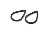 Black Drop Connector, 100 Oxidized Brass Black Drop Connectors (10x15x0.8mm) Bs 1133 S141