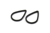 Black Drop Connector, 100 Oxidized Brass Black Drop Connectors (10x15x0.8mm) Bs 1133 S141