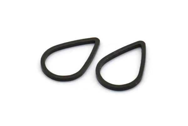 Black Drop Connector, 100 Oxidized Brass Black Drop Connectors (10x15x0.8mm) Bs 1133 S141