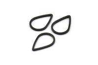 Black Drop Connector, 100 Oxidized Brass Black Drop Connectors (10x15x0.8mm) Bs 1133 S141