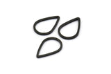 Black Drop Connector, 100 Oxidized Brass Black Drop Connectors (10x15x0.8mm) Bs 1133 S141