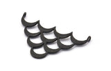 Black Crescent Pendant, 2 Textured Oxidized Black Brass Wide Crescent Moon Necklace Pendants With 2 Loops (27x45x1.5mm) BS 1961 H1338