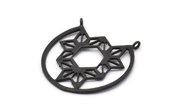 Siyah Kolye, 2 Dokulu Oksitlenmiş Siyah Kolye, 2 Döngü, Tılsımlar, Bulgular (34x1mm) BS 2065 H1345