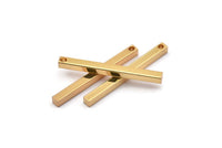 Minimalist Bar Kolye, 3 Altın Kaplama Pirinç Çubuk, Kolye, Küpe Aksesuarları (3x3x35mm) D0241 Q0607