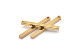 Minimalist Bar Kolye, 3 Altın Kaplama Pirinç Çubuk, Kolye, Küpe Aksesuarları (3x3x35mm) D0241 Q0607