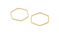 Gold Hexagon Connector, 25 Gold Plated Brass Hexagon Connector Rings (20x0.6x0.9mm) BS 1204 Q0001