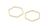 Gold Hexagon Connector, 25 Gold Plated Brass Hexagon Connector Rings (20x0.6x0.9mm) BS 1204 Q0001