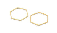 Gold Hexagon Connector, 25 Gold Plated Brass Hexagon Connector Rings (20x0.6x0.9mm) BS 1204 Q0001