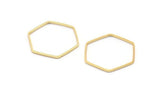 Gold Hexagon Connector, 25 Gold Plated Brass Hexagon Connector Rings (20x0.6x0.9mm) BS 1204 Q0001
