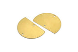 Semi Circle Charm, 12 Raw Brass Half Moon Blanks With 2 Holes, Findings, Pendants (26.5x17.5x0.50mm) D1003