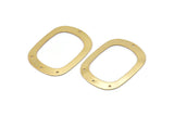 Gold Round Charms, 4 Gold Plated Brass Round Connectors With 4 Holes, Earrings, Pendants, Findings (36x27x0.50mm) D0668