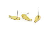 Brass Drop Earring, 8 Raw Brass Drop Stud Earrings With 1 Loop (15x6x1.5mm) N1626