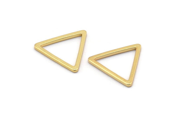 Gold Triangle Charm, 10 Gold Plated Brass Open Triangle Ring Charms (17x1.2mm) D0108