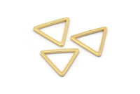 Gold Triangle Charm, 10 Gold Plated Brass Open Triangle Ring Charms (17x1.2mm) D0108