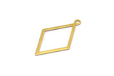 Brass Diamond Charm, 24 Raw Brass Rhombus Charms With 1 Loop, Earrings, Findings (29x17x0.60mm) D1227