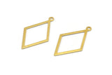 Brass Diamond Charm, 24 Raw Brass Rhombus Charms With 1 Loop, Earrings, Findings (29x17x0.60mm) D1227