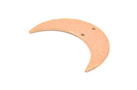 Rose Gold Hammered Moon Pendant, 2 Rose Gold Plated Brass Hammered Moons with 2 Holes (44x12mm) N0389 Q0087