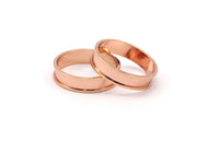 Rose Gold Channel Ring - 1 Rose Gold Plated Brass Channel Ring Setting (19mm) N0481 Q0115