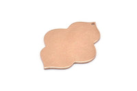 Rose Gold Badge Charm, Rose Gold Plated Brass Textured Badge Blanks With 1 Hole, Earrings, Findings (39x28x1mm) D0816